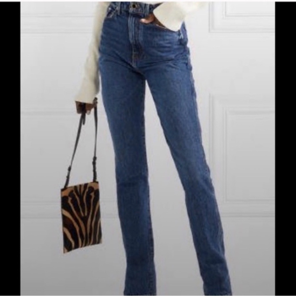 KHAITE High Rise Blue Jeans; DARIA Style
